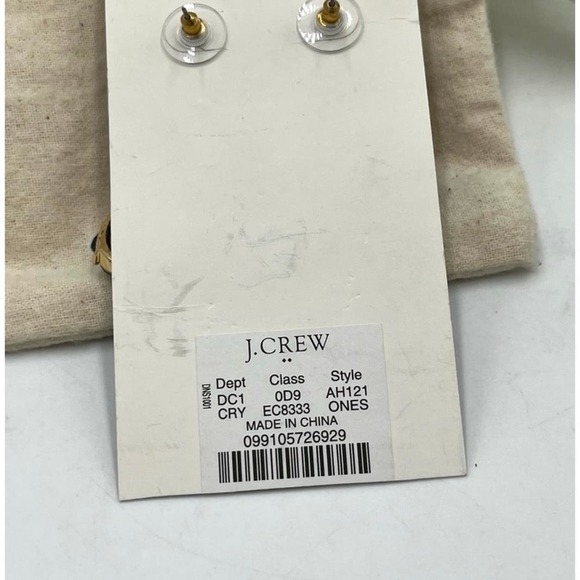 J. Crew Pear-Shaped Triple Stone Drop Dangle Bling Crystal Fancy Earrings New - Picture 5 of 8